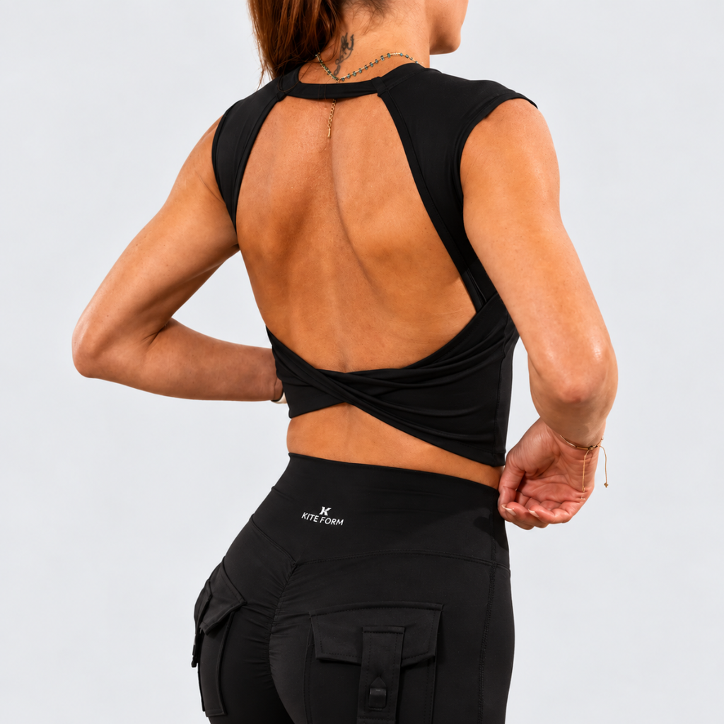 T-shirt dos nu Brassière intégrée